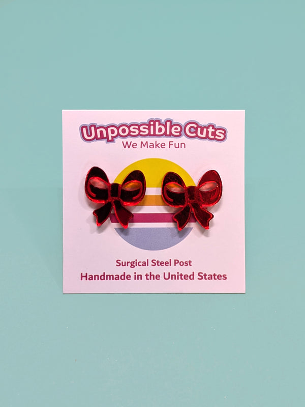 Bow Acrylic Coquette Stud Earrings