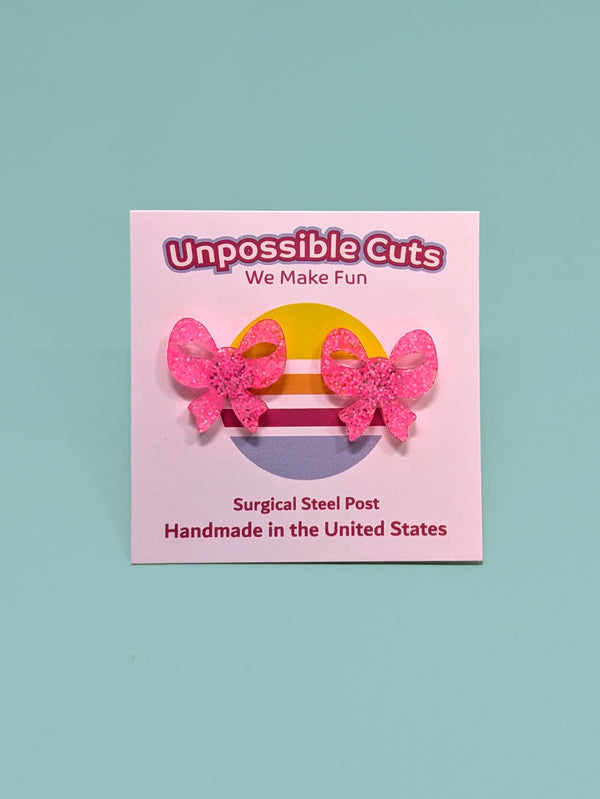 Bow Acrylic Coquette Stud Earrings