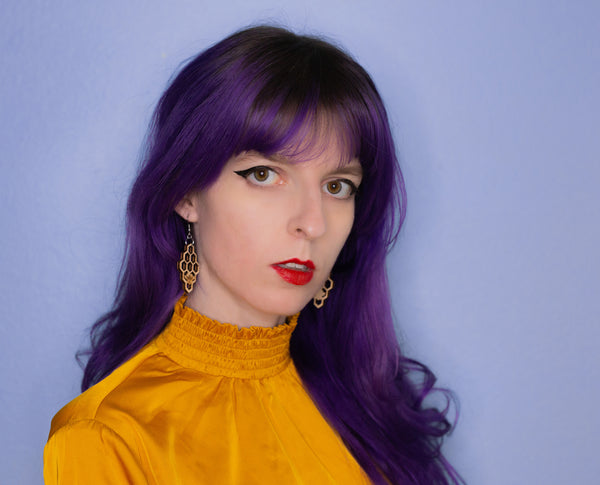 Bee Honeycomb Dangle Earrings