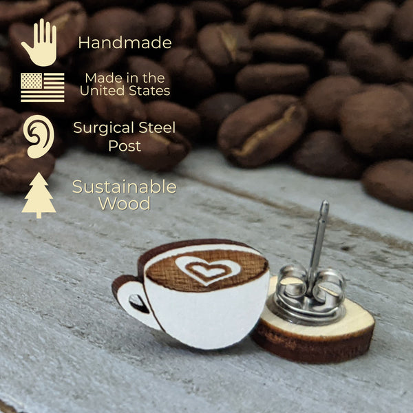 Latte Coffee Cup Earrings