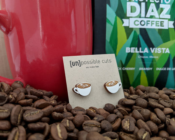 Latte Coffee Cup Earrings