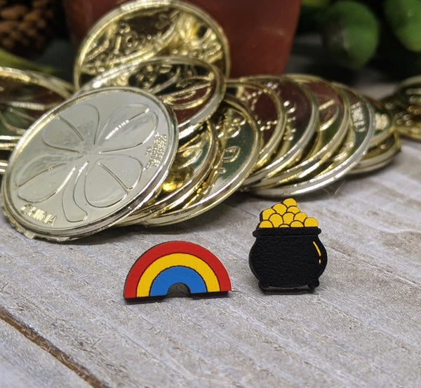 Rainbow and Pot of Gold Earrings