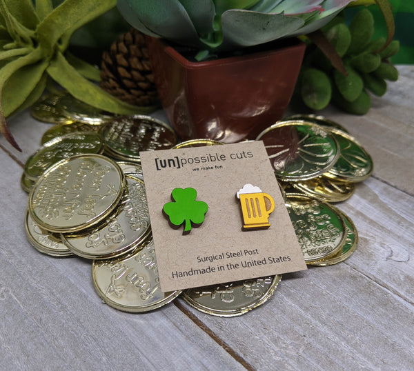 Shamrock & Beer Earrings