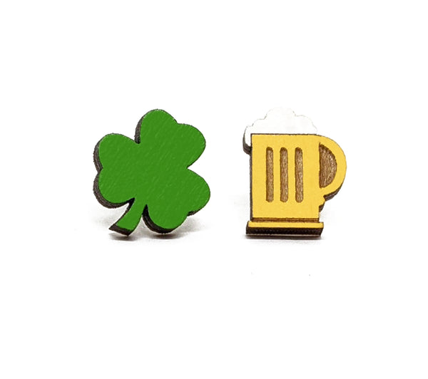 Shamrock & Beer Earrings
