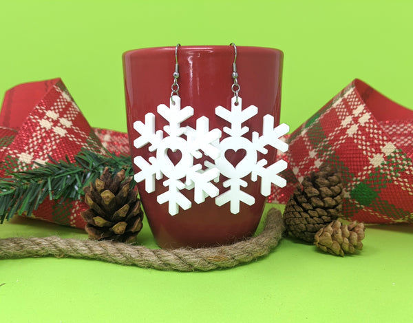 Snow Flake Dangle Earrings