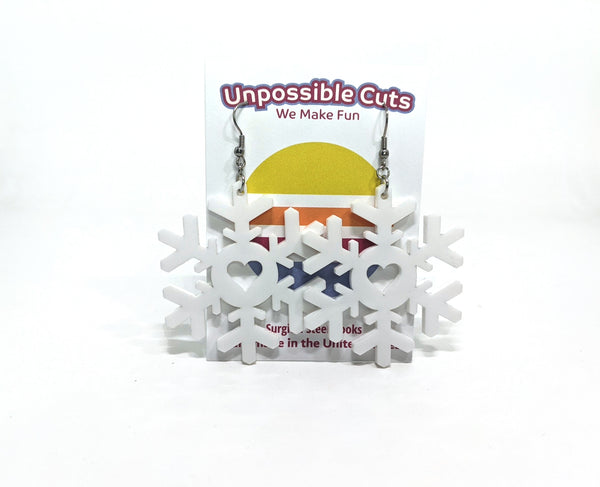 Snow Flake Dangle Earrings