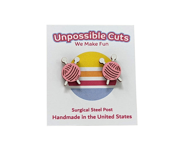 Knitting Ball Earrings