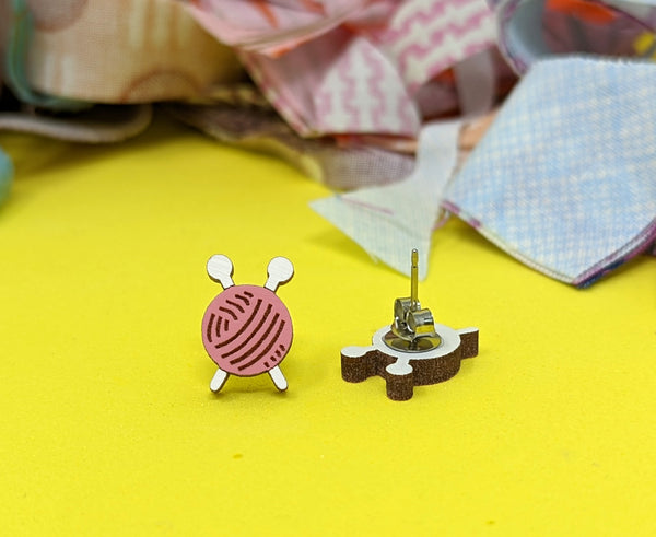 Knitting Ball Earrings