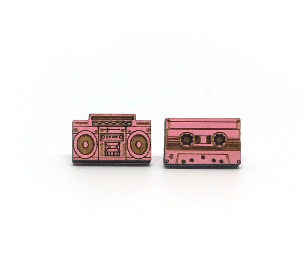 Boombox and Tape Earrings