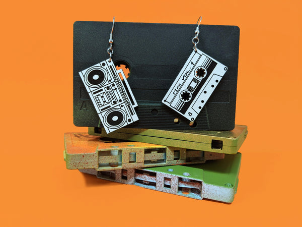 Boombox & Tape Dangle Earrings