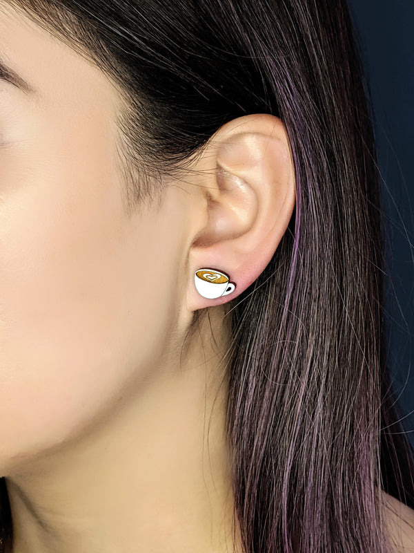 Latte Coffee Cup Earrings