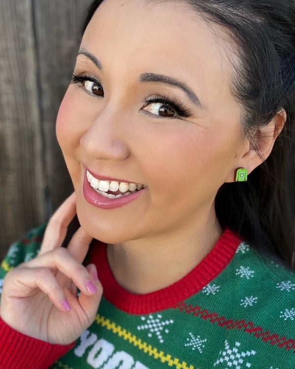 Christmas Sweater Wood Earring | Stocking Stuffer