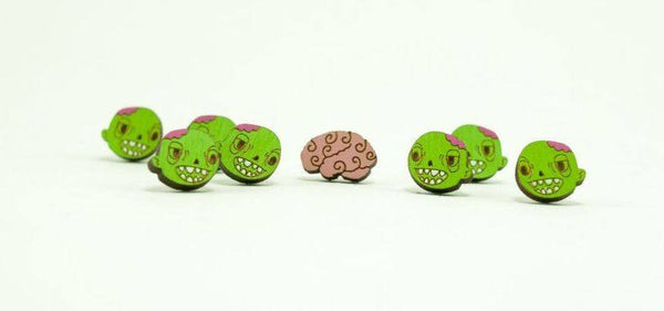 Zombie and Brain Earrings