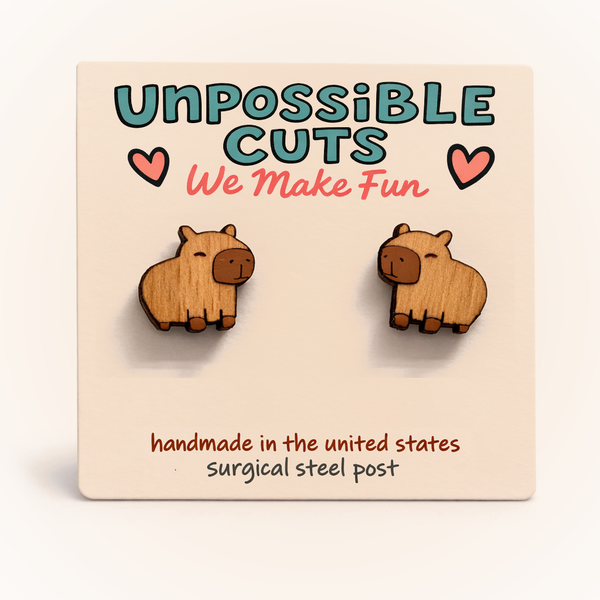 Capybara Stud Earrings | Cute Animal Jewelry