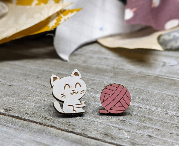 Cat Yarn Earrings – Cute Cat Stud Earrings for Cat Lovers