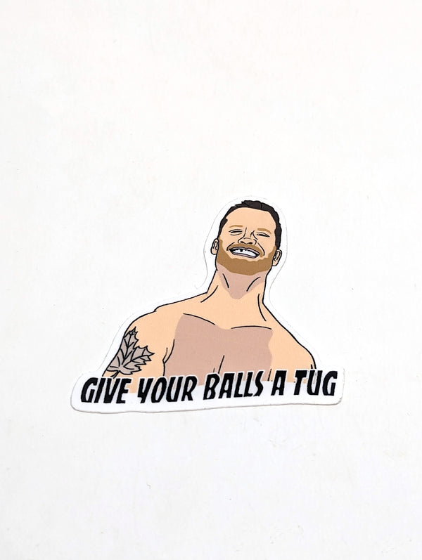 Give Your Balls A Tug Sticker