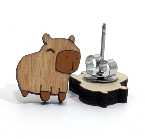 Cute Capybara Earrings – Chill Capybara Stud Earrings