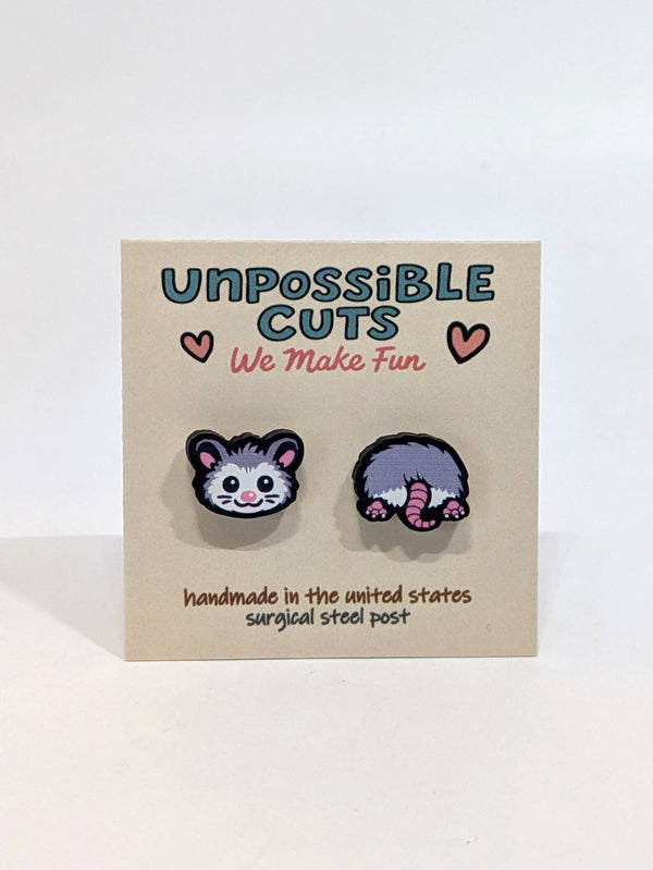 Opossum Butt Earrings – Funny Possum Stud Earrings