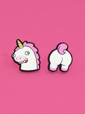 Unicorn Butt Earrings – Funny Unicorn Stud Earrings for Fantasy Lovers