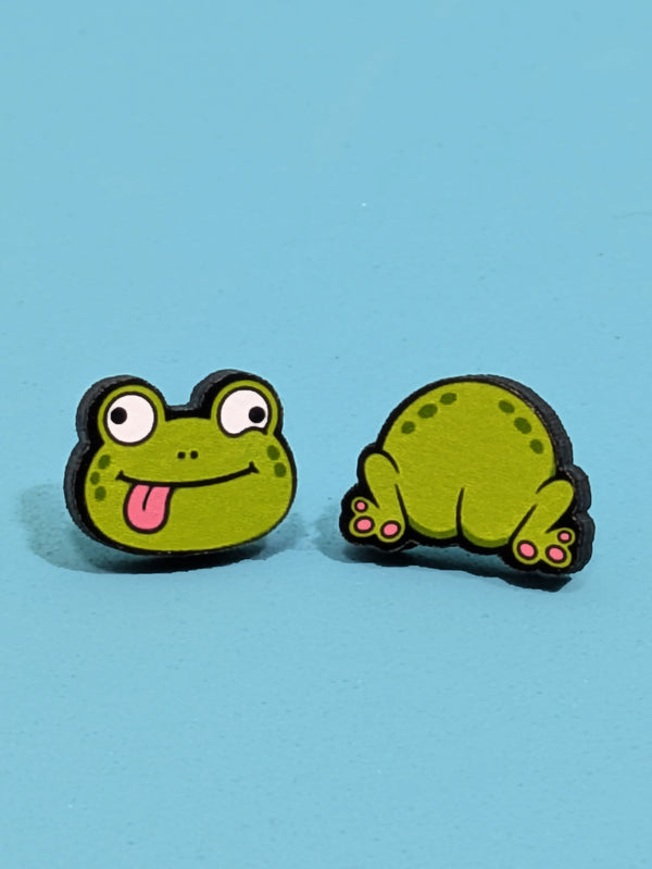 Frog Butt Earrings – Funny Mismatched Frog Stud Earrings