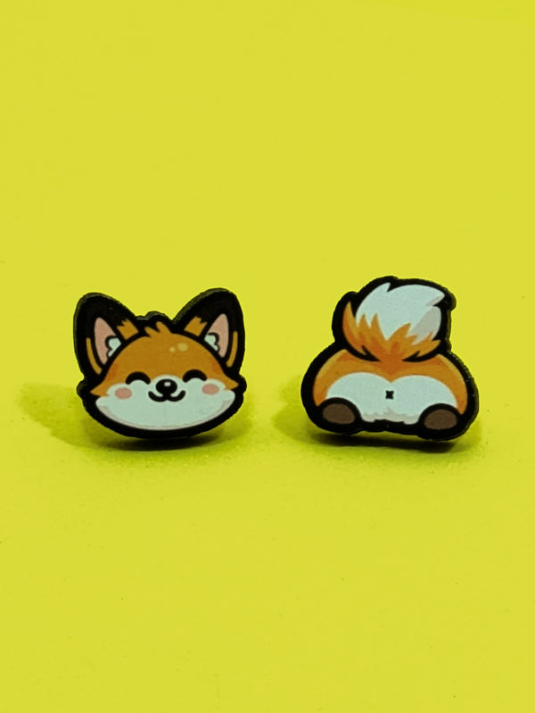 Fox Butt Earrings – Cute Mismatched Fox Stud Earrings
