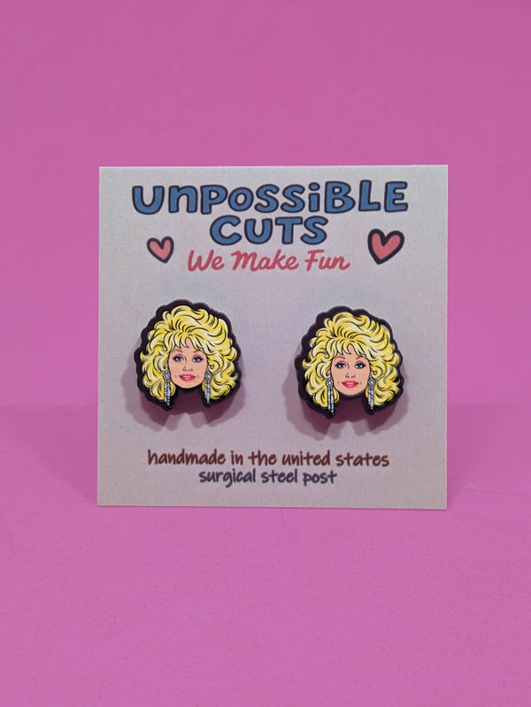 Country Singer Earrings – Rhinestone Cowgirl Stud Earrings