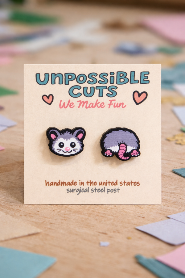 Opossum Butt Earrings – Funny Possum Stud Earrings