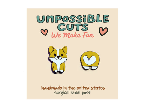 Corgi Butt Earrings – Funny Corgi Stud Earrings for Dog Lovers