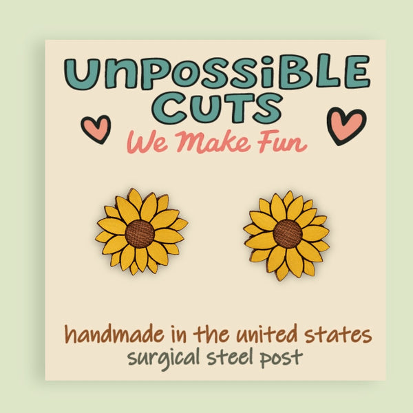 Sunflower Earrings – Cute Sunflower Stud Earrings