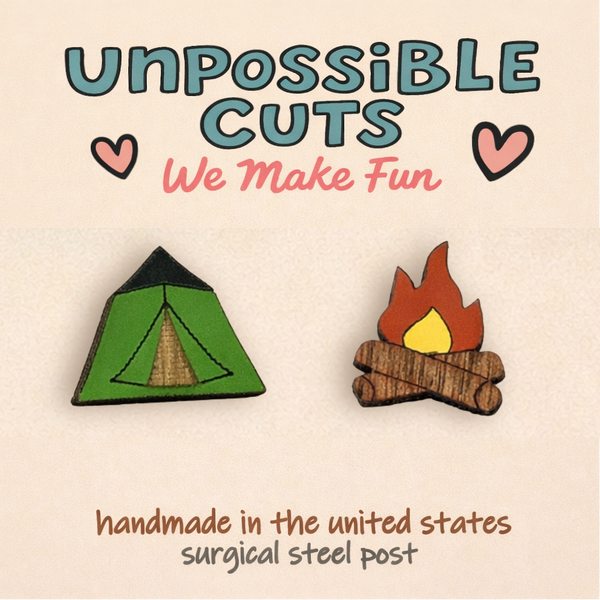 Camping Earrings – Cute Outdoor Stud Earrings for Nature Lovers
