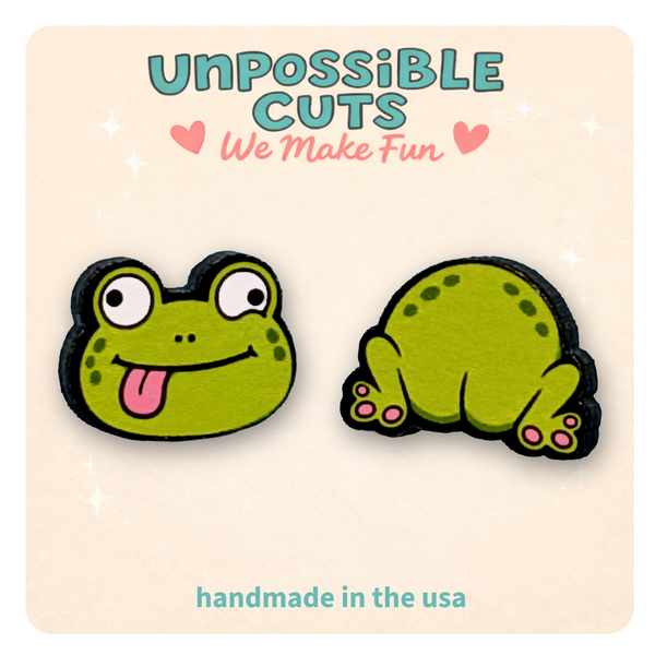 Frog Butt Earrings – Funny Mismatched Frog Stud Earrings