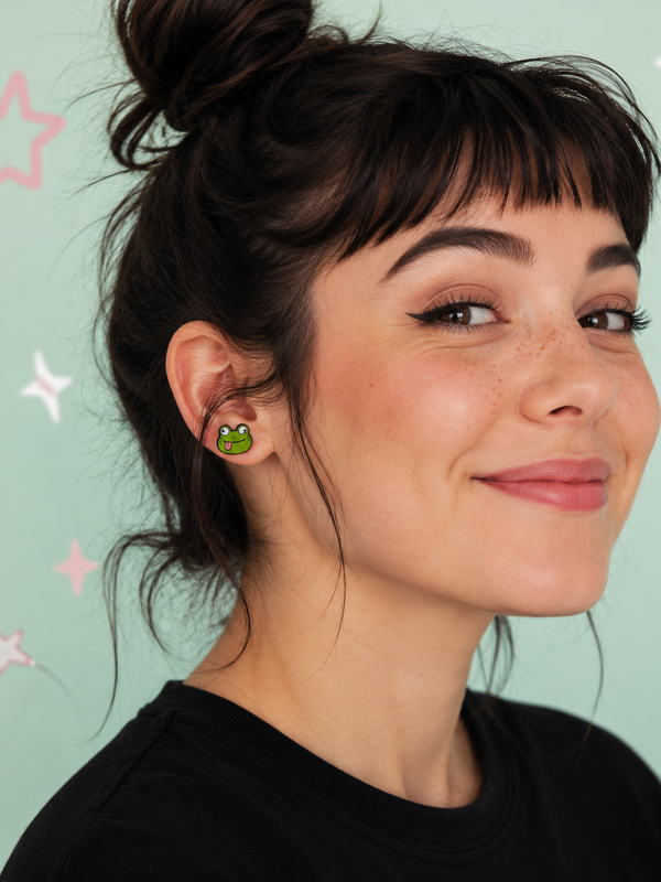 Frog Butt Earrings – Funny Mismatched Frog Stud Earrings