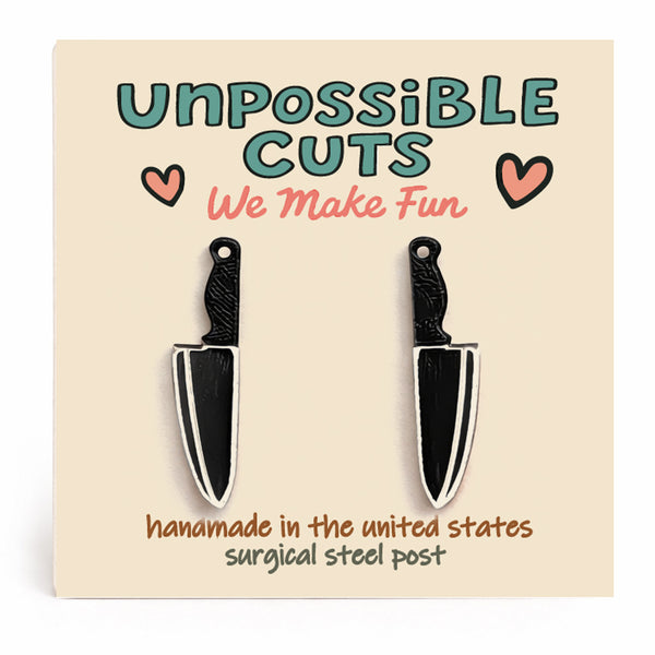 Knife Stud Earrings | Funny Food Jewelry