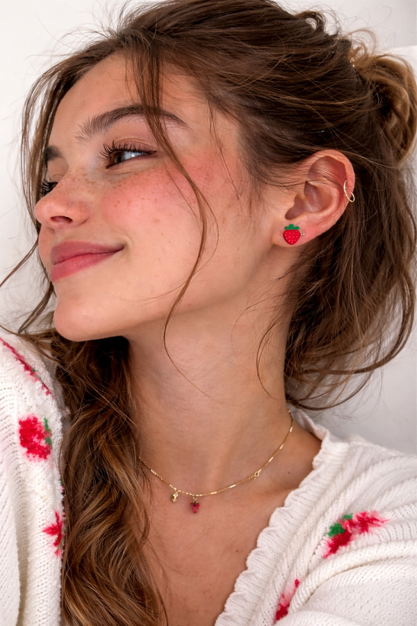 Strawberry Earrings – Cute Strawberry Stud Earrings for Food Lovers