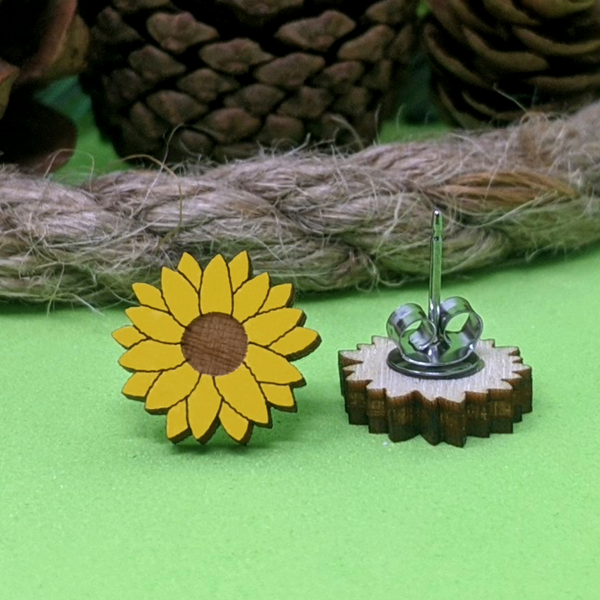 Sunflower Earrings – Cute Sunflower Stud Earrings