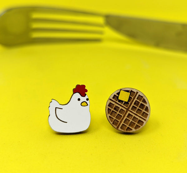Chicken and Waffle Earrings- Featured in Rachael Ray Every Day Magazine