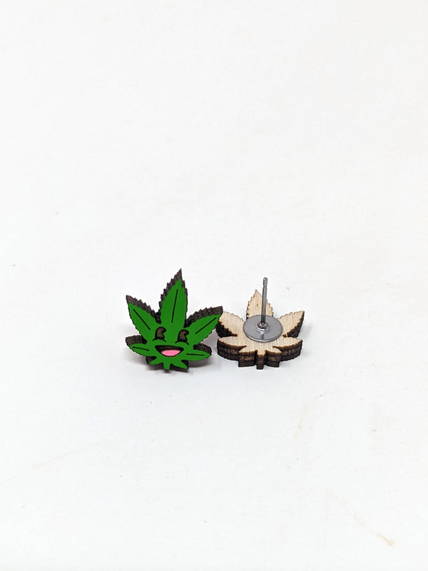 Happy Pot Leaf Earrings