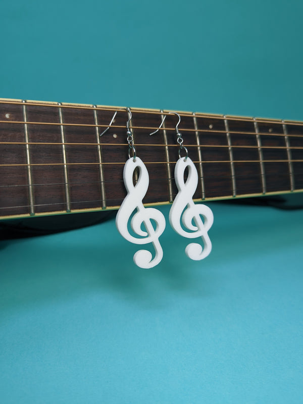 Treble Clef Dangle Earrings