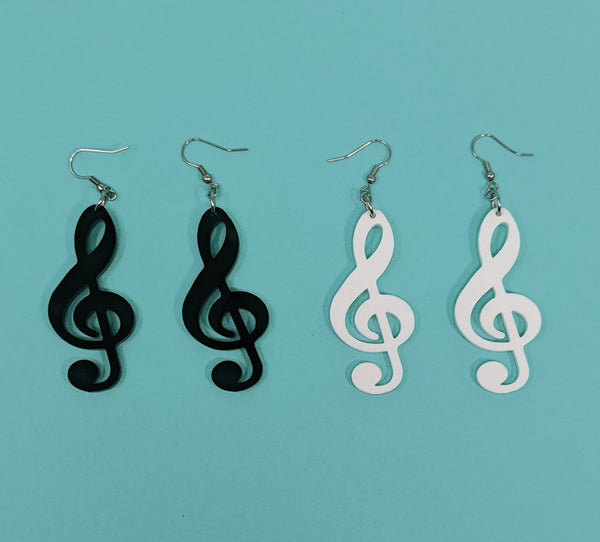 Treble Clef Dangle Earrings