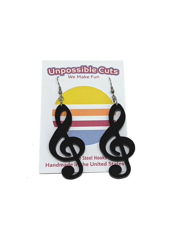 Treble Clef Dangle Earrings