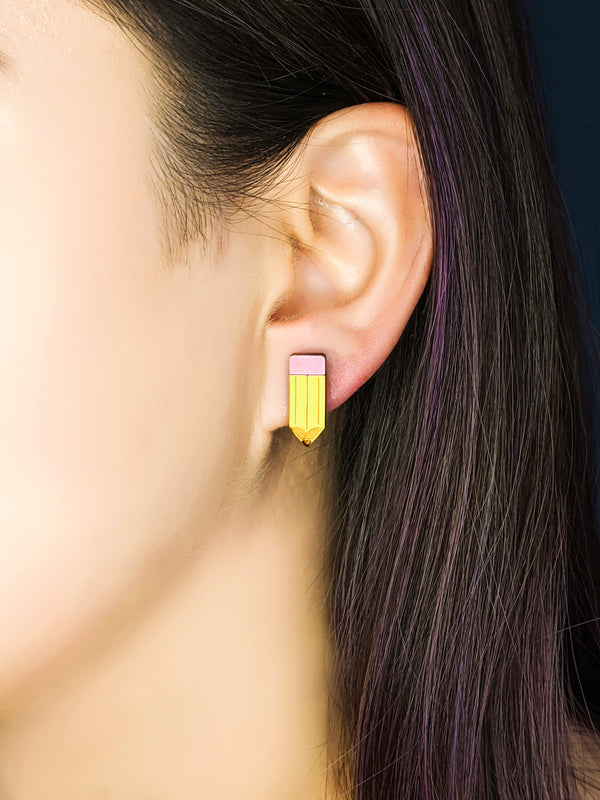 Pencil and Paintbrush Earrings